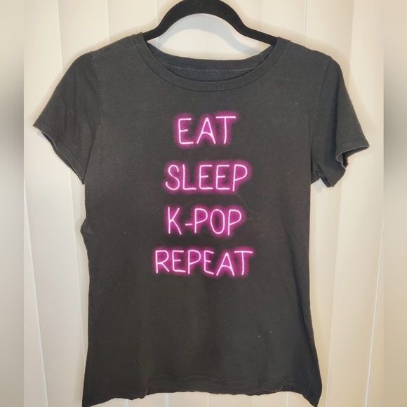 Black Matter Tops - Black Matter Eat Sleep Kpop Repeat T Shirt womens size Medium